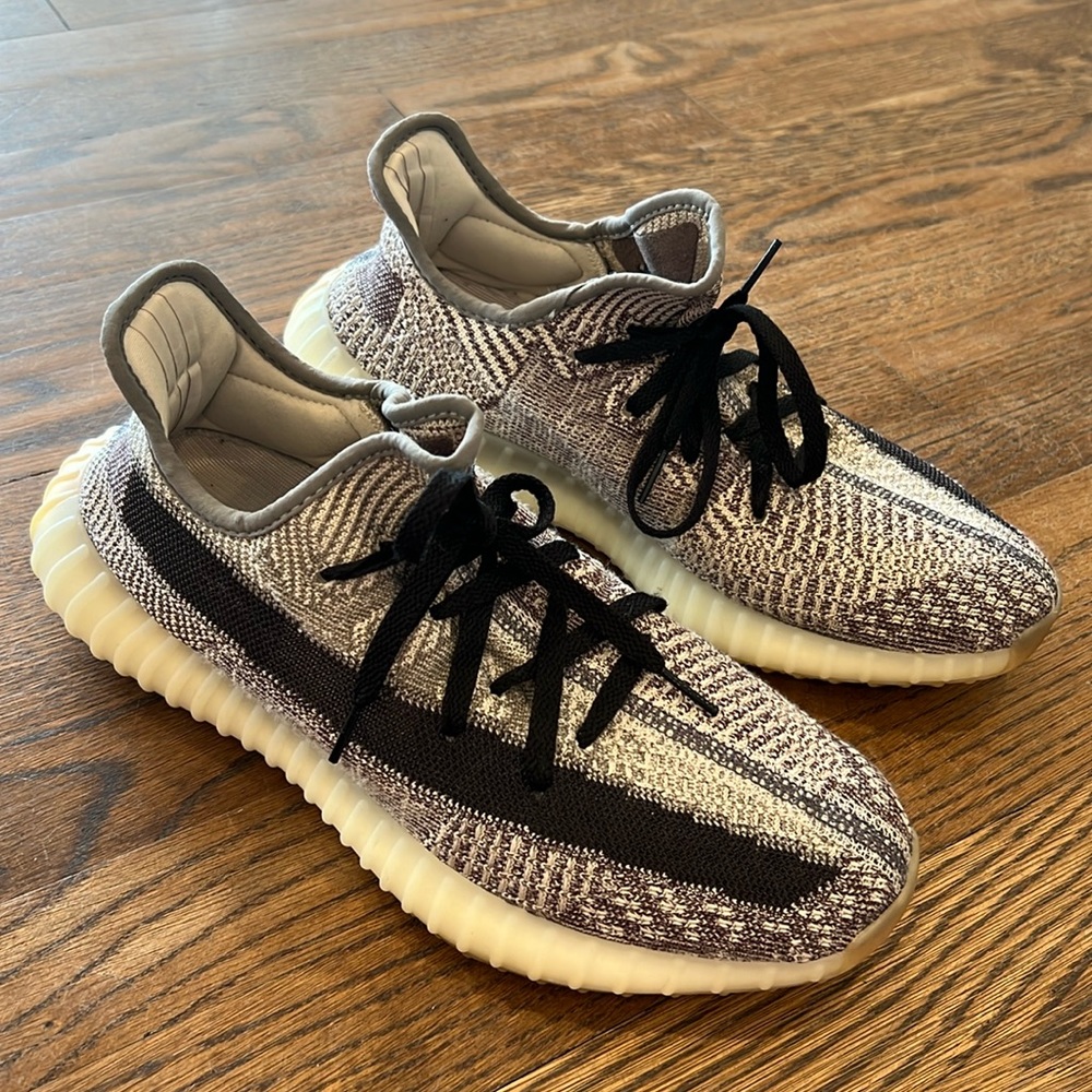 Yeezy Adidas Brown/Beige Knit Fabric 350 V2 Zyon Sneakers - Picture 3 of 13